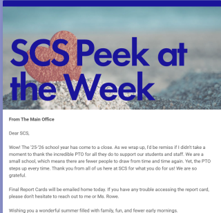 SCS Caregiver Peek at the Week