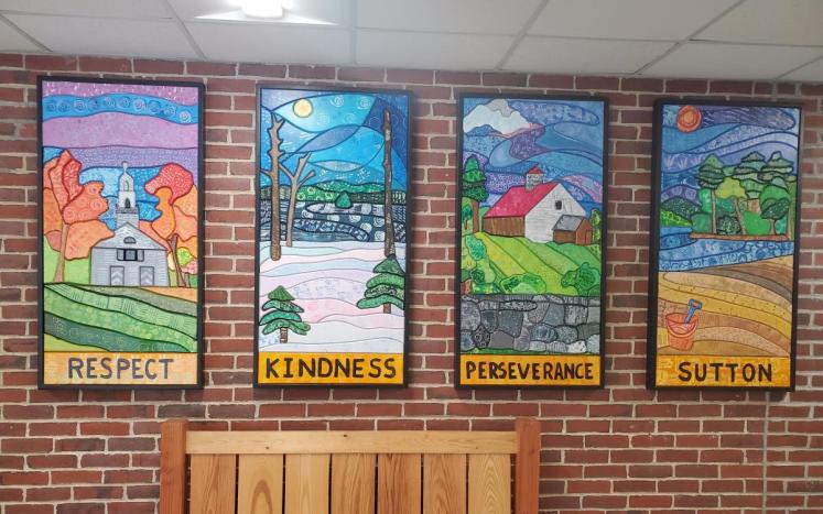 Picture of 4 new puzzle murals at Sutton Central School
